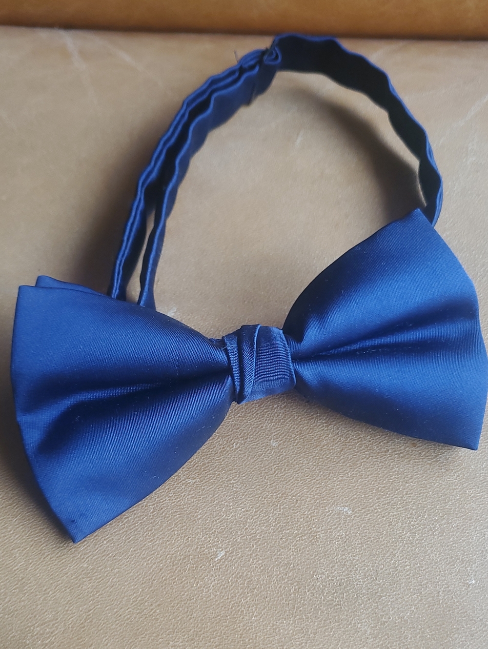 Blue Satin Bow Tie